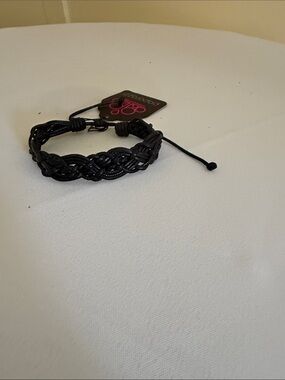 Black Braided Cord Bracelet